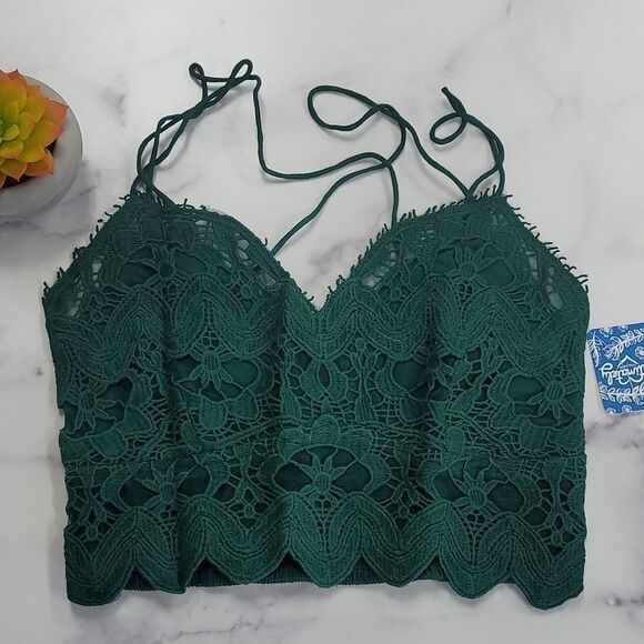 FREE People Ilektra Bralette In Evergreen - Picture 3 of 6
